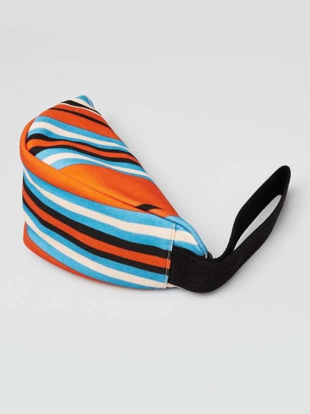 Prada Orange/Blue Striped Canvas Triangle Wristlet Clutch Bag 2NE053 - Picture 3 of 11